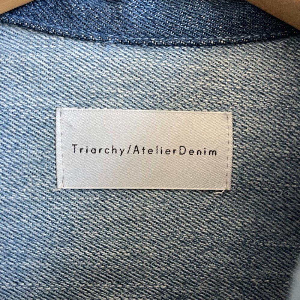 Triarchy Atelier Denim Patchwork Jean Jacket Size… - image 3